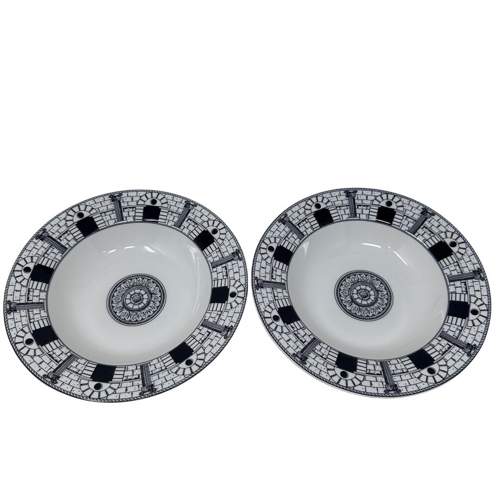 2 Casual Victoria & Beale Colosseum Soup Rimmed Plate Bowls 8 5/8” 9055